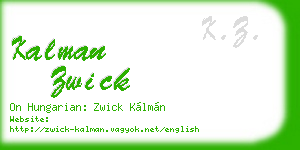 kalman zwick business card