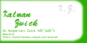 kalman zwick business card